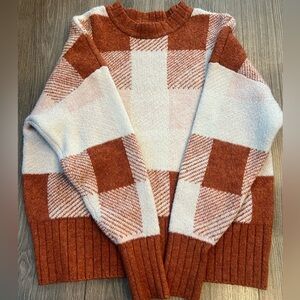 A New Day Rust and Cream Knit Sweater